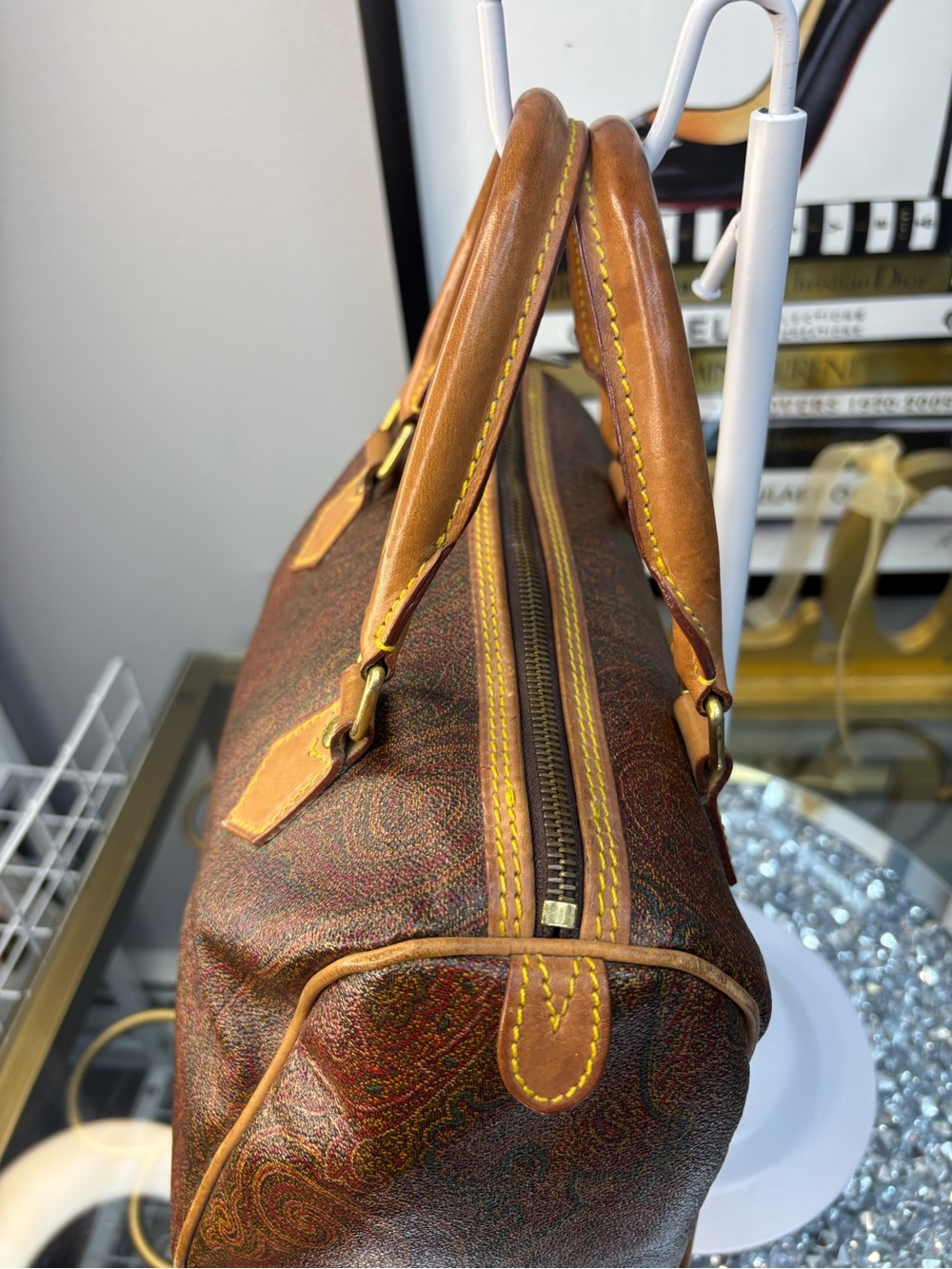 Etro vintage Paisley Boston bag EUC - Picture 8 of 13